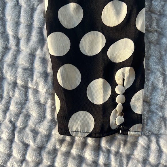 MANGO polka dot crop long sleeve bustier blouse - Picture 3 of 5